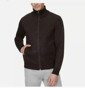 Izod Men’s Zip Up Sweater Plaid Lined Cozy Knit Preppy Golf Casual Quiet Wealth